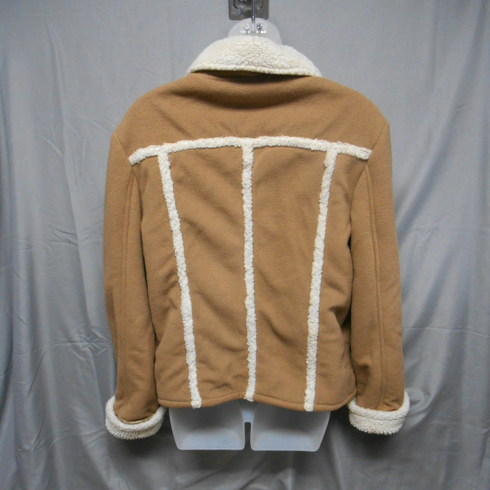 Fu Da New York tan cream zip coat medium - Picture 2 of 3